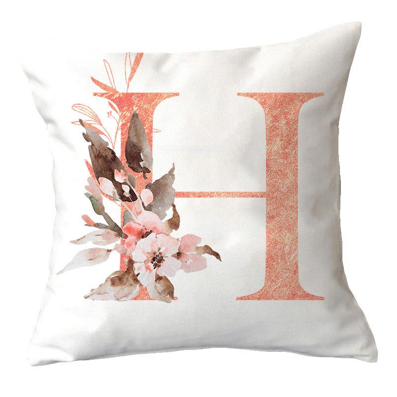 Ins Nordic Pillowcase Pink Letter Cushion Pillowcase Car Sofa Waist Home Furnishing