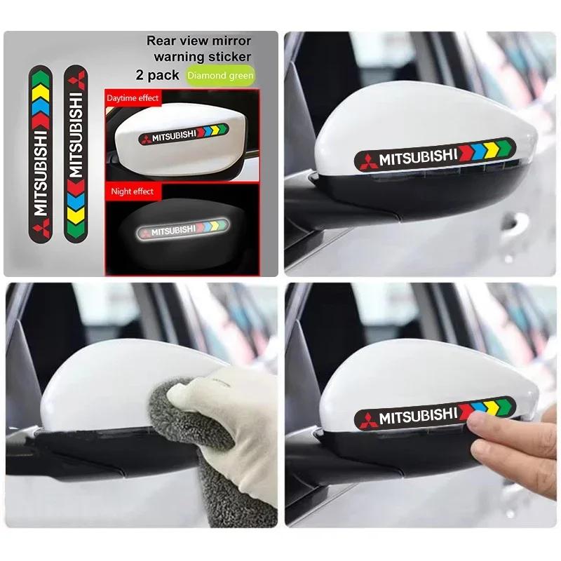 Car anti-collision strip rearview mirror door personalized reflective sticker For Mitsubishi ART ASX Lancer Pajero Outlander EX