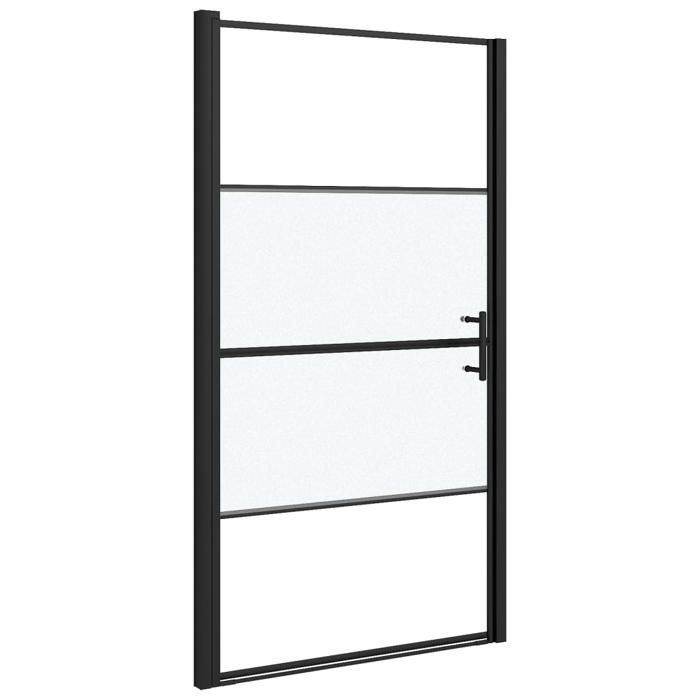 Porte de douche - Maison Exclusive - 97–100 x 178 cm - Verre trempé demi-dépoli 5 mm - Cadre noir ajustable