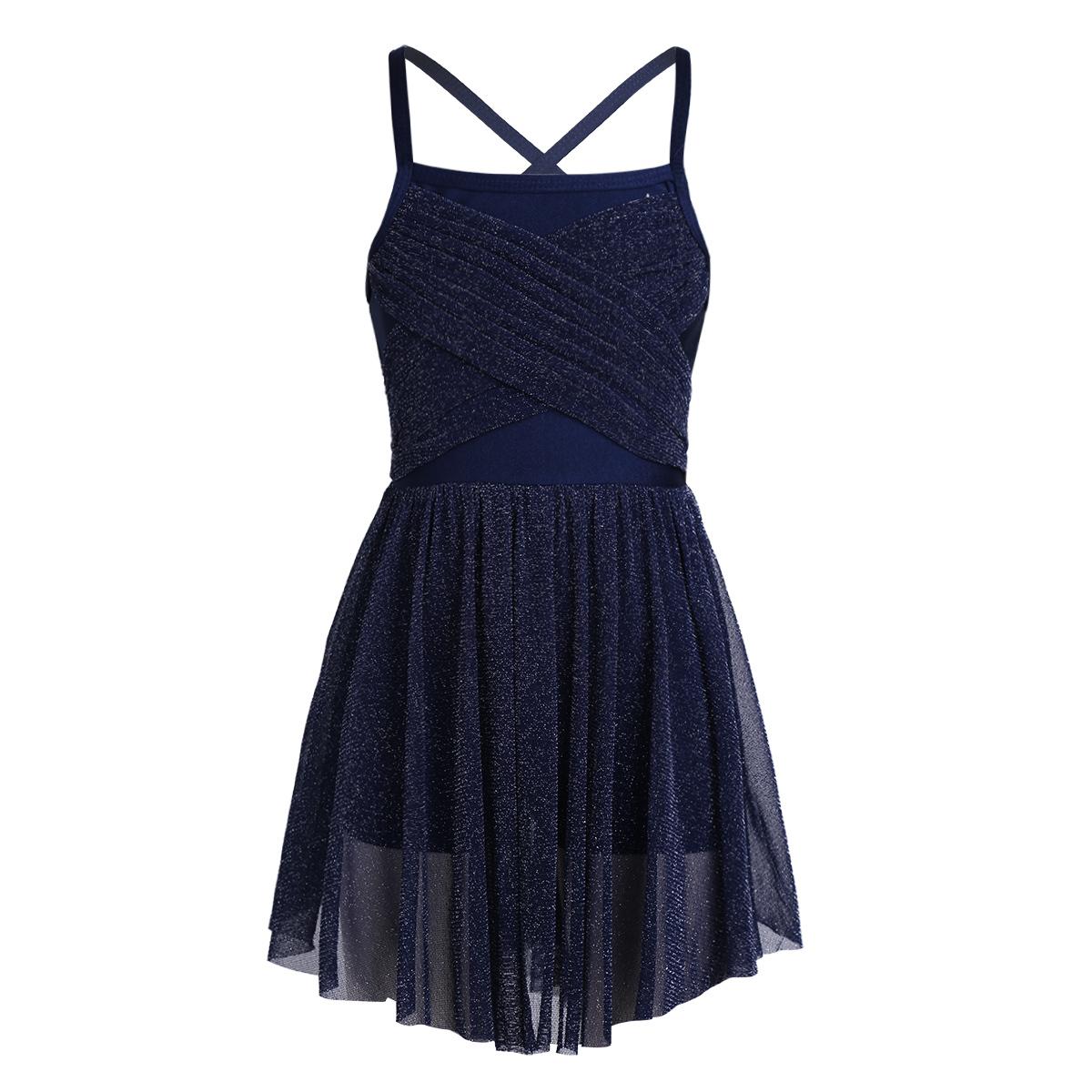 Sywiyi Kinderen Meisjes Pailletten Spaghetti Schouderbanden Ballet Dans Mesh Tutu Rok Lyrical Ballroom Jurk 11-12 Years