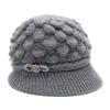 Autumn and winter new wool hat women's middle-aged and elderly velvet warm pullover hat outdoor sports warm knitted mother hat