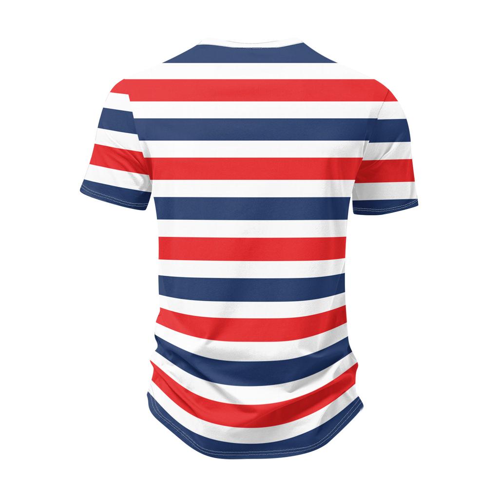 Summer Men's Popular T-shirt Printed V-neck Short Sleeved T-shirts