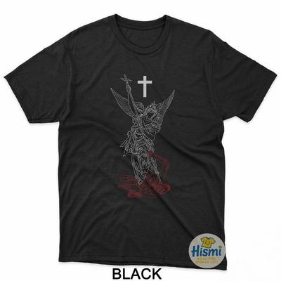 Camiseta Guerrero de Fe del Arcángel San Miguel Derrotando a Satanás