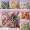 Federa per Cuscino Boho Tropicale Foglie di Palma Monstera Resistente Ipoallergenica Lino Biologico Federa per Cuscino Corto Lavabile