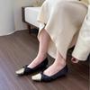 French Style Flat Heel Silk Slip-On Women's Shoes Spring 2025 New Color Block Elegant Gentle Square Head Casual Loafers