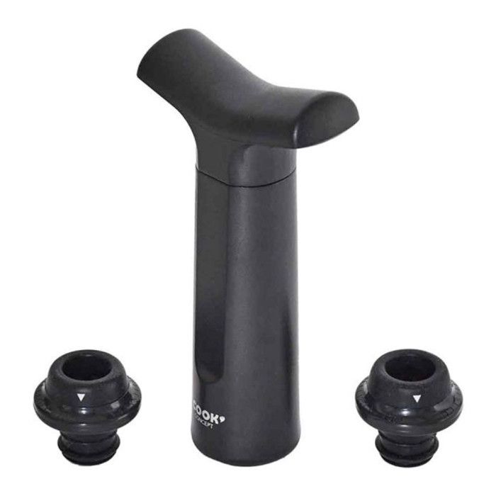 Pompe à Vin Vide d'Air "2 Bouchons" 16cm Noir