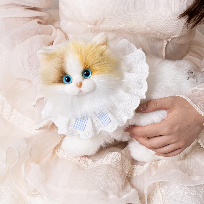 Rotatable Head Realistic Cat Shaped Plush Backpack Skin-friendly Handcrafted Simulation Animal Handbag Large Capacity Pet Bag