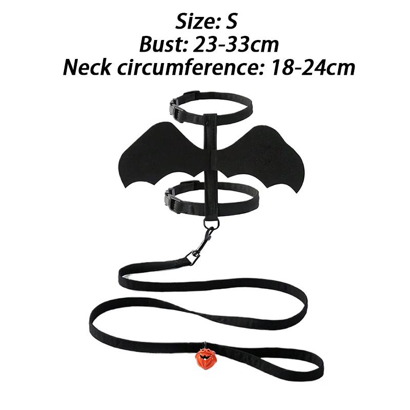 

Halloween Cat Cosplay Bat Costume Wings Black Cute Harness Costume Wings with Leash Cats Accessories Pet Party Festival Supplies