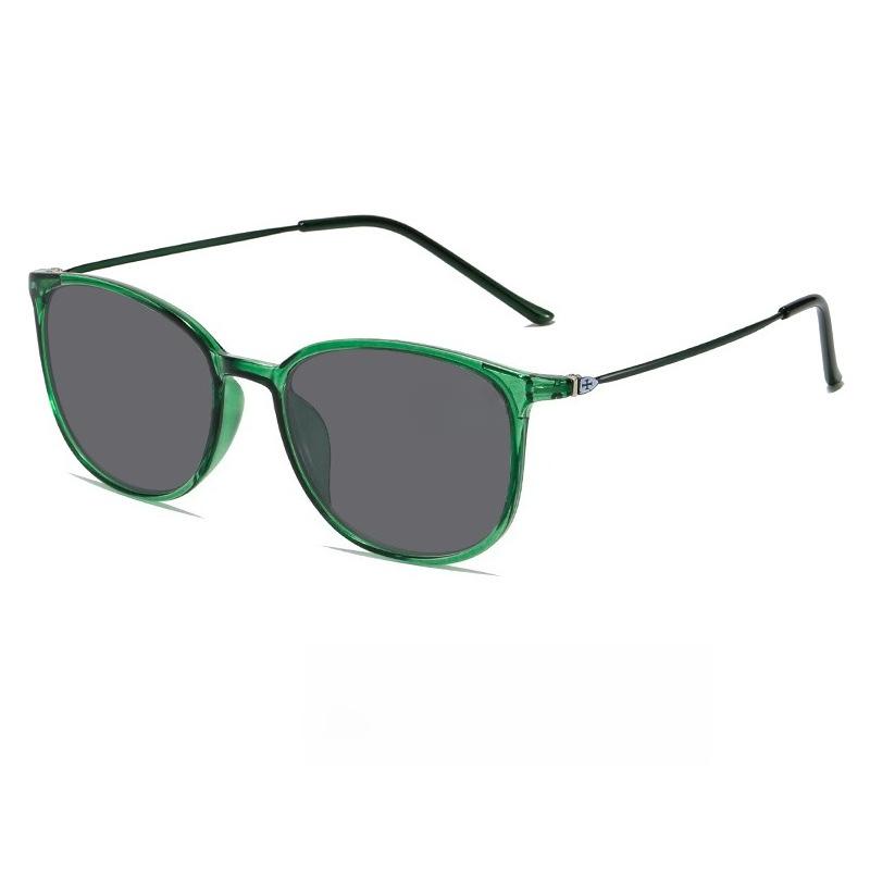 

Retro Square-Frame Presbyopia Sunglasses High-Definition Outdoor Shades Eyewear for Men Unisex Blue Light Blocking Goggles +4 зелений