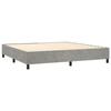 Lit avec sommier et matelas - Maison Exclusive - 200x200cm - Velours gris clair - Tête de lit réglable