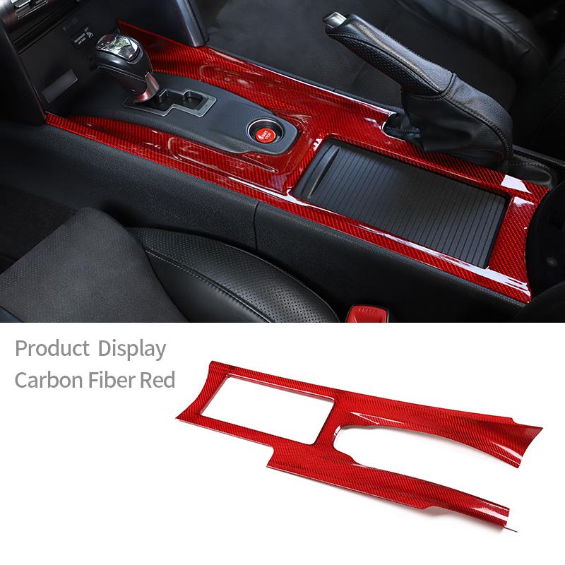For Nissan GTR R35 2008-2016 Central Control Gear Panel Trim Sticker Protective Frame Cover Real Carbon Fiber Car Accessories
