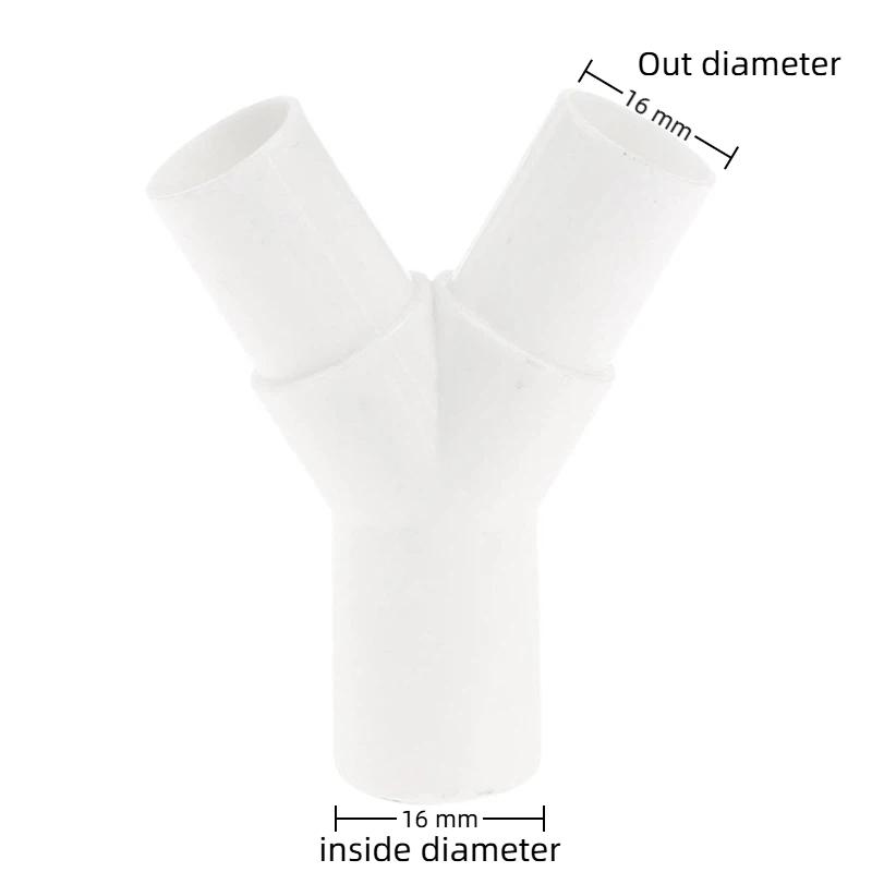 1Pc Pvc Plastic Pipe 3 Way Connector Y Type Tee Y Tee Fork Water Pipe Drip Box Joint 16Mm 20Mm