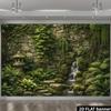 2D Mossy Rock Wall Green Vine Nature Scenery Backdrop for Studio Shoot