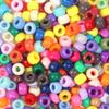 "100 Pcs Large Hole Transparent Frosted Barrel Beads - Colored Onion Powder Plastic Pony Beads for Dreadlocks and Wigs"