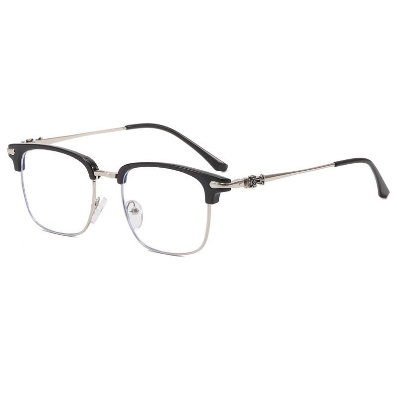 Mens Blue Light Blocking Eyeglasses With Metal Frame For Casual Style And Vision Support