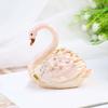Lussuosa Scatola Portagioie a Forma di Cigno in Oro Rosa con Scomparti Multipli, Regalo Perfetto per Matrimonio o Anniversario
