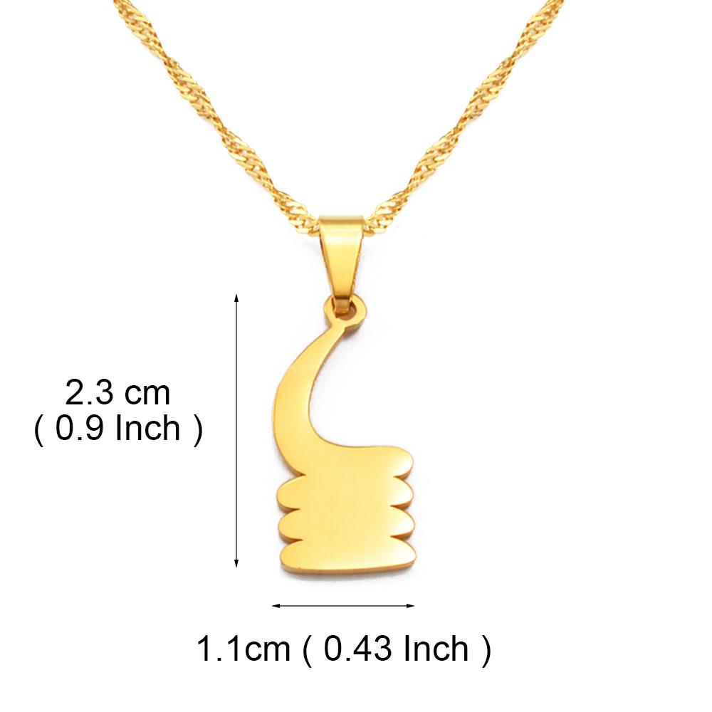 Anniyo African Symbol Pendant Necklaces Gold Color/Silver Color Ghanaian Gye Ethnic Jewelry Traditional Accessories #125321 45cm OR 17.7 Inches