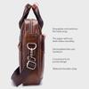 Documents Bag Genuine Leather Men's Briefcase Vintage Business Computer Bag Messenger Bags