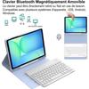 Coque Clavier pour Samsung Galaxy Tab S9 (11") Cuir PU Lavande avec Clavier Bluetooth + Stylet + Souris