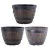 Flowerpot with Built-In Drainage System Rustic Style Garden Container Entryway Decorative Planter Barrel Flowers Herbs Vegetables Small Shrubs Balcony