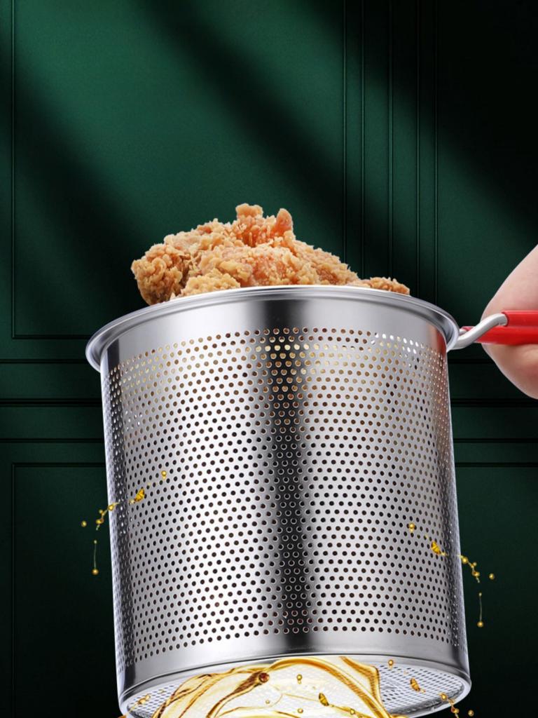 Kompakt Fritösfilterställ i Rostfritt Stål Essentiellt för Hemlagning Krispiga Pommes Frites Fisk Enkel Användning Köksredskap Kastruller