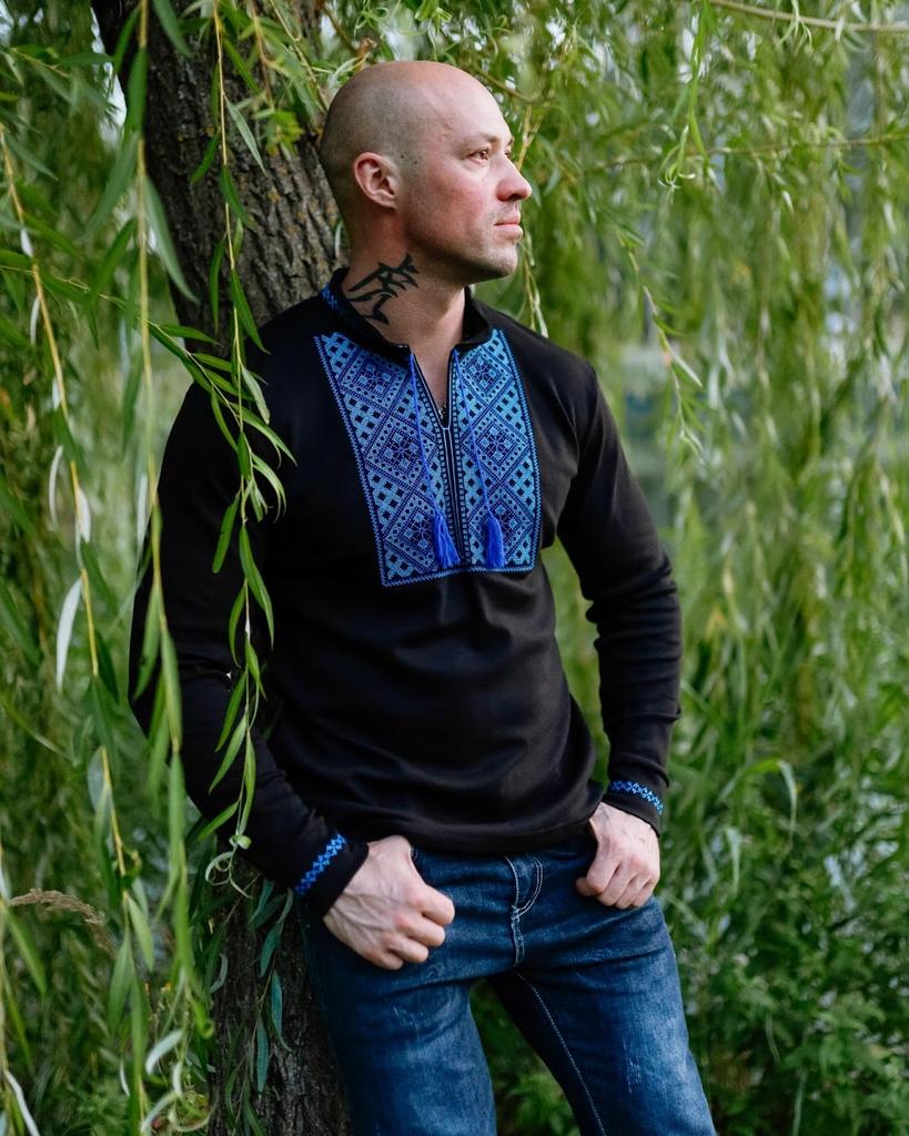 Men’s Long Sleeve Embroidered Shirt – Traditional Ukrainian Design & Comfortable Fit, Any Season, 8605-015-22-2 HC