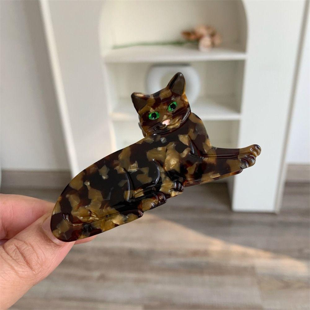 Cartoon Cat Hair Claw Clip Acetate Material Hair Barrettes Acetate Hair Clips Hair Accessories