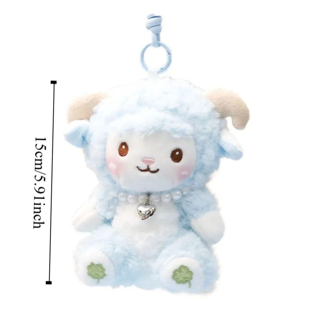 1Pcs PP Cotton Plush Keychain Fluffy Soft Cartoon Animal Design Cartoon Sheep Doll Portable Collection Comfortable