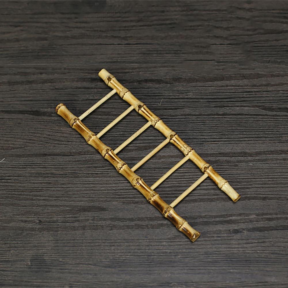 Multi-purpose Bamboo Ladder Cup Holder Yellow Tea Accessories  Desktop Ornament