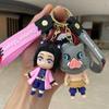 Kreative Dämonentöter Nezuko, Dämonentöter Agatsuma Zenitsu, Tomioka Giyuu, Hashibira Inosuke Cartoon Silikon Figur Schlüsselanhänger