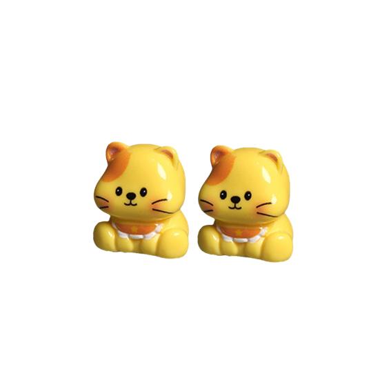 2 Pcs Mini Cat Figurines, Miniature Kittens Micro Landscape Decoration, Tiny Resin Animal Cake Toppers for DIY Terrarium Crafts, Fairy Moss Garden