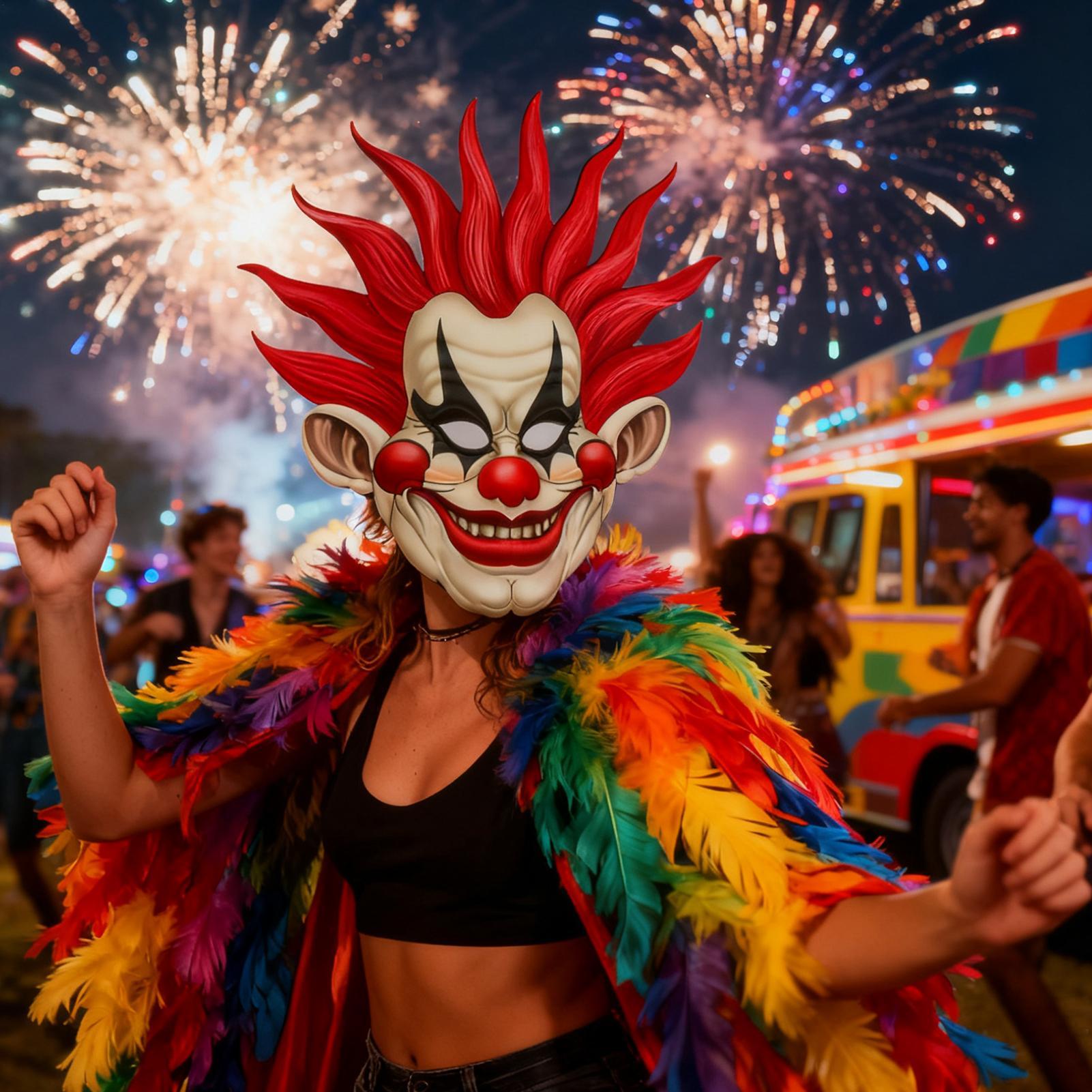 Маскарадная маска для лица Страшная рыжеволосая Косплей реквизит Карнавальная маска Для Хэллоуина Вечеринки Представления Сценического шоу Розыгрыша Призрачный China Mainland