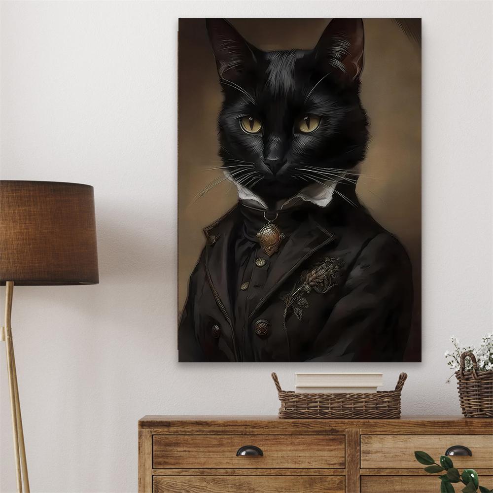 Dark Academia Decor Posters Animal Black Cat Wall Art Gothic Prints Aesthetic Room Wall Decoration Canvas Painting Modern Decor