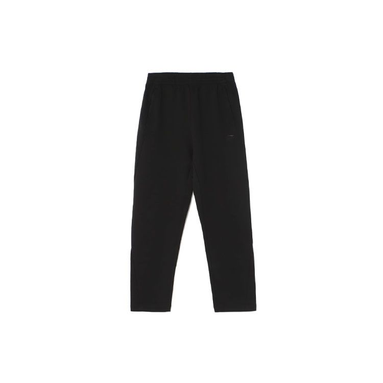 Li Ning Sports Fashion Series Casual Straight Leg Knitted Sports Pants Women Pants Black AKLR316-1