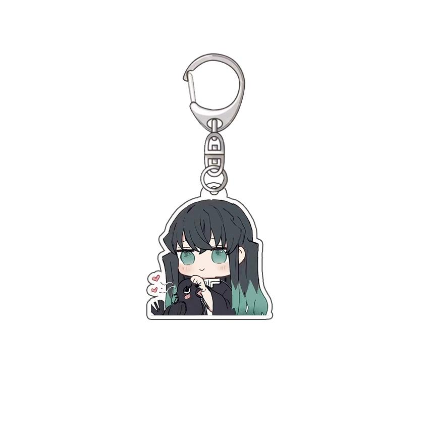 Keychain Pendant Anime Demon Slayer Kimetsu No Yaiba Kamado Tanjirou Double Sided HD Bag Pendant Gift For Fans Cosplay Props Jewelry Gift