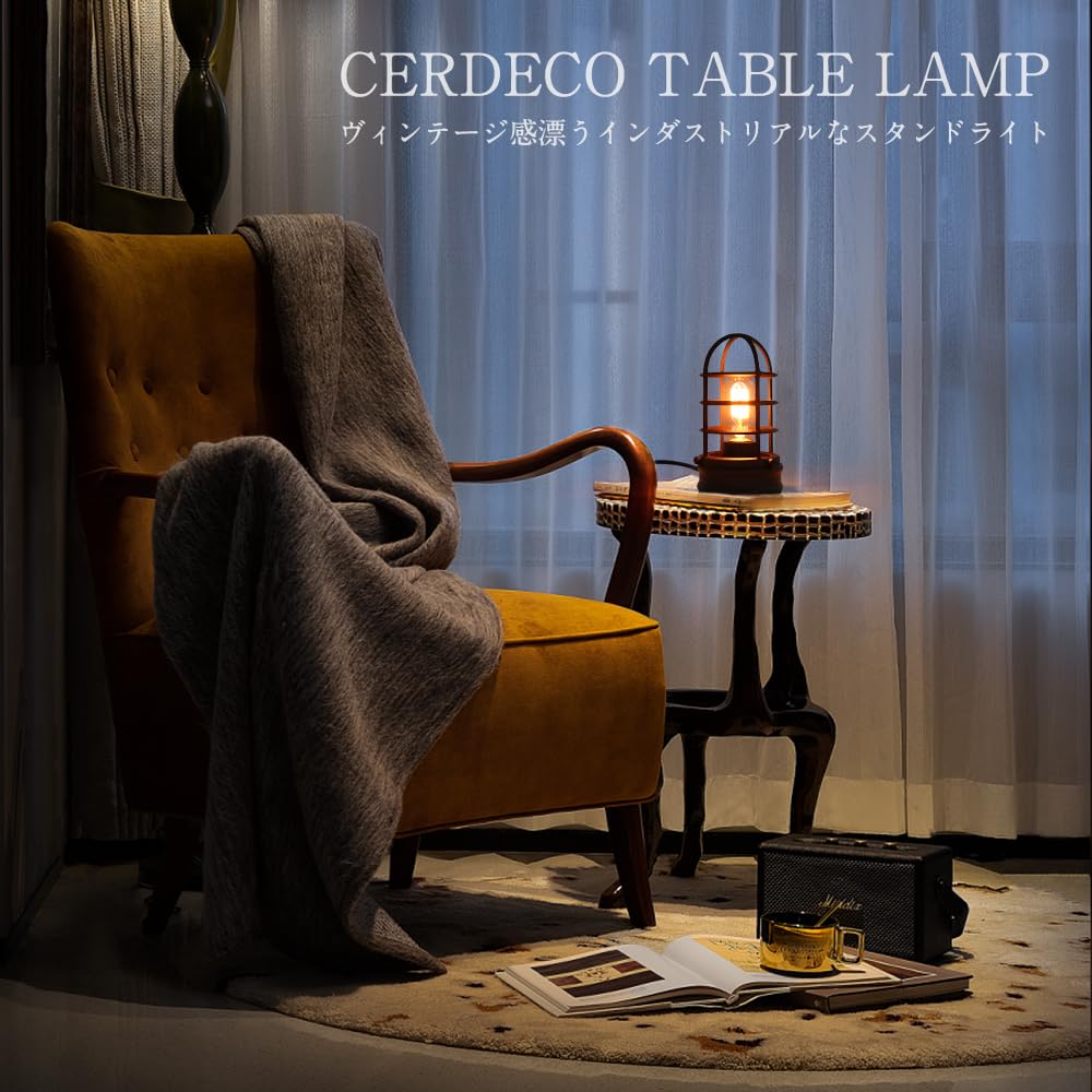 Cerdeco TBL23: Simple Yet Striking Industrial Antique-style Desk Lamp, Table Lamp, Punk-style Decorative Lamp for Interior Display and Indirect