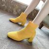 Fashion Booties Elastic Footwear White Heeled Very High Heels Short Shoes For Women Sock Female Ankle Boots With Young On Sale New In Pu