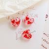 2 PCs Red Dot Lampwork Glass Heart Beads For DIY Charm Jewelry Making Handmade About 20mm X 19mm, Hole: Approx 1.8mm,