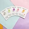 7Pcs Bunny Pocket Hug Card Positive Keepsake Card with Cute Resin Mini Bunny Emotional Support Card Gift for Friends Easter Basket Stuffers