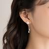 1Pair of Three-dimensional Flower Cherry Blossom Elegant Fashion Women's Earrings, Inlaid with Synthetic Zircon Pendant
