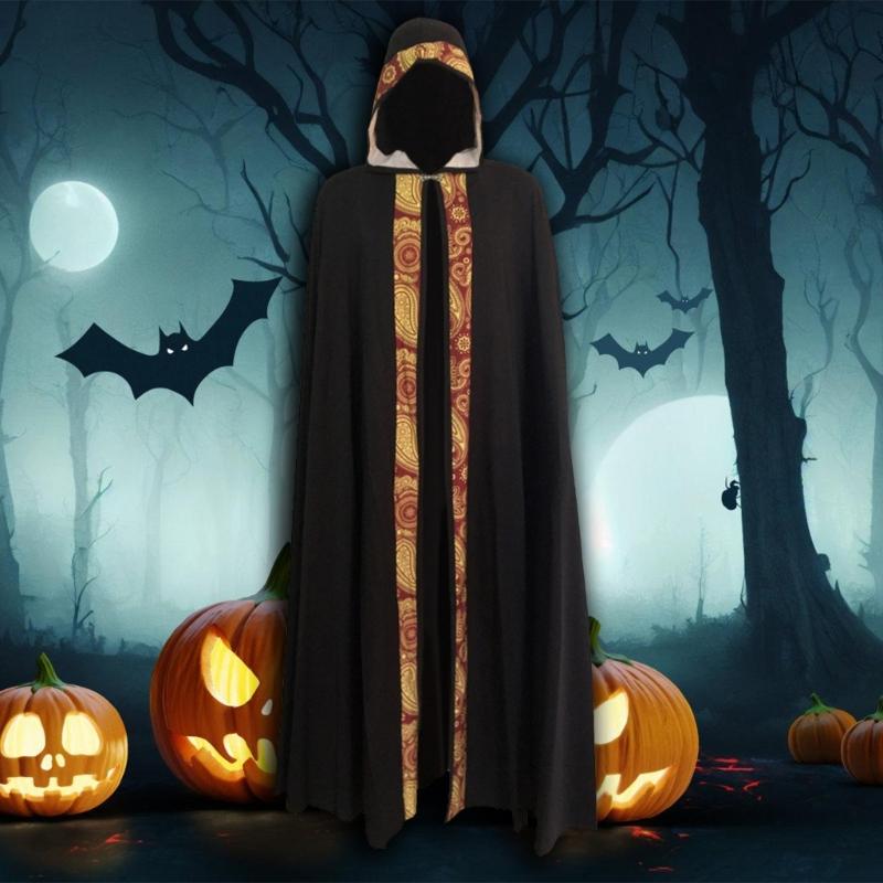 Halloween Death Cloak Loose Comfortable Hooded Death Robe Cloak Meidieval Cape Costume for Adult Cosplay Party Halloween