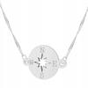 Silver West Compass Necklace North East West With Compass Silver 925
