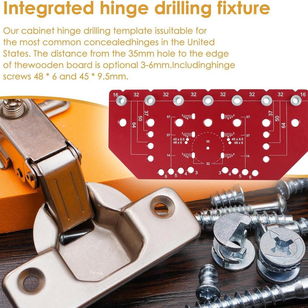Cabinet Hole Drilling Template Door Positioning Tool Clamp Cabinet Drill Guide For Professionals Beginners House Woodworking