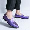 Yuppie Lila Schuhe Für Männer Slip-On Anzugschuhe Herren Lederschuhe Gute Qualität Britischer Stil Business Leder Herren Loafer 2026