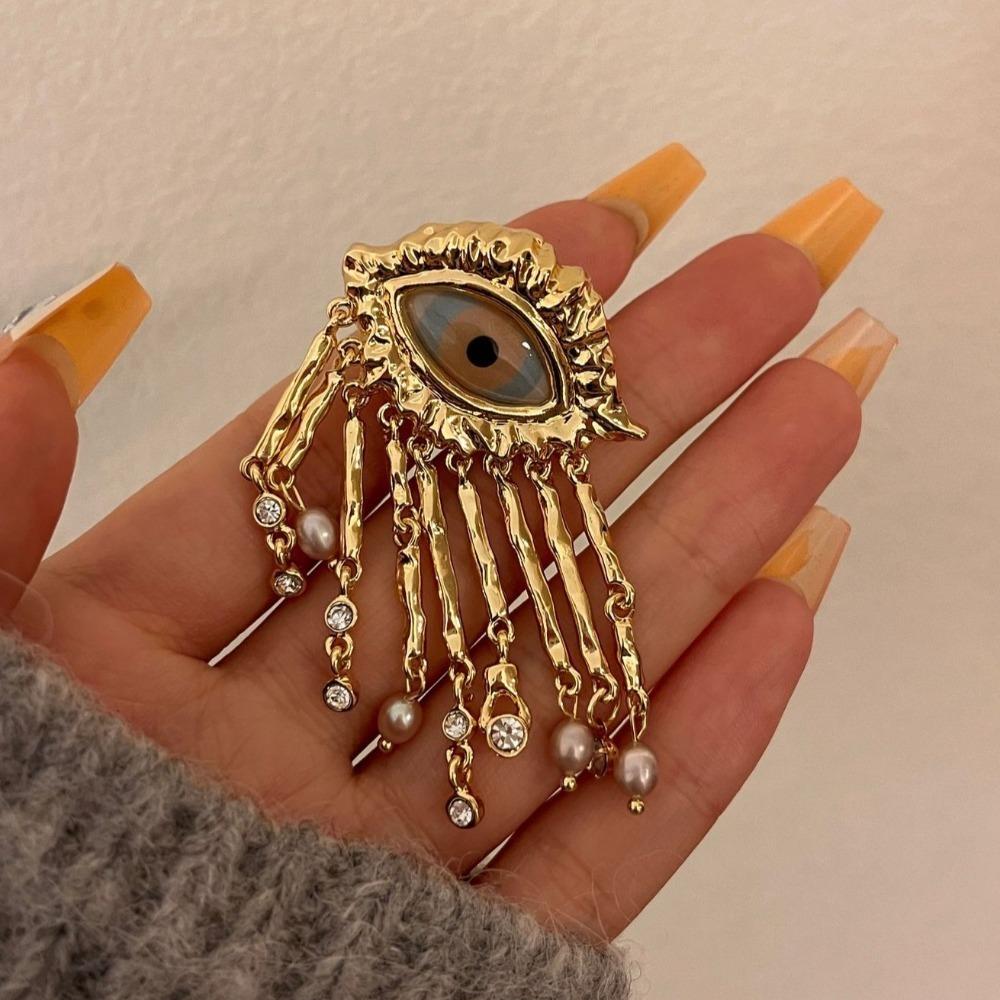Exaggerated Eyes of Demon Stud Earring Pearl Devil's Eye Ring Devil's Eye Earrings  Party Favors
