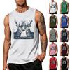Men's Casual Sleeveless Tank Top Loose Fit Breathable Summer Sports Fitness Streetwear Daily Wear Animal Graphic Print
