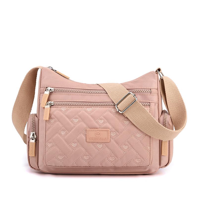 Autumn Large Bag Multi-Compartment Women Shoulder Bag Creative Diamond Stitching Crossbody Bag Large Capacity Nylon Fabric Women Bag