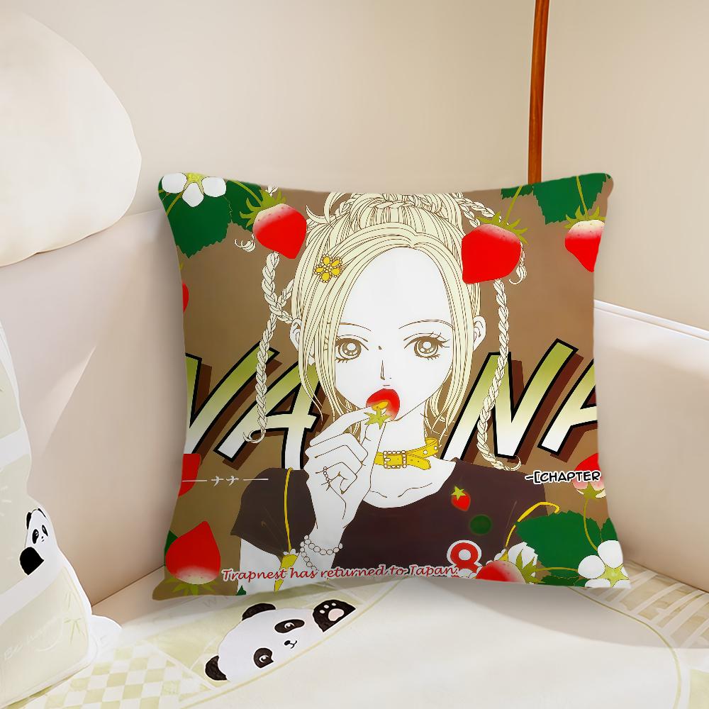 Anime NNana cool cushion cover Pillow Case Plush Fabric Soft Double Sided Print Sofa Cushion Cover Throw Pillow Covers