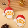 Unique Christmas Gift for Pet Owners Resin Ornament Cute Cat Paw/Bone Shaped Xmas Tree Hanging Decoration Red Riding Hood Holiday Decor with