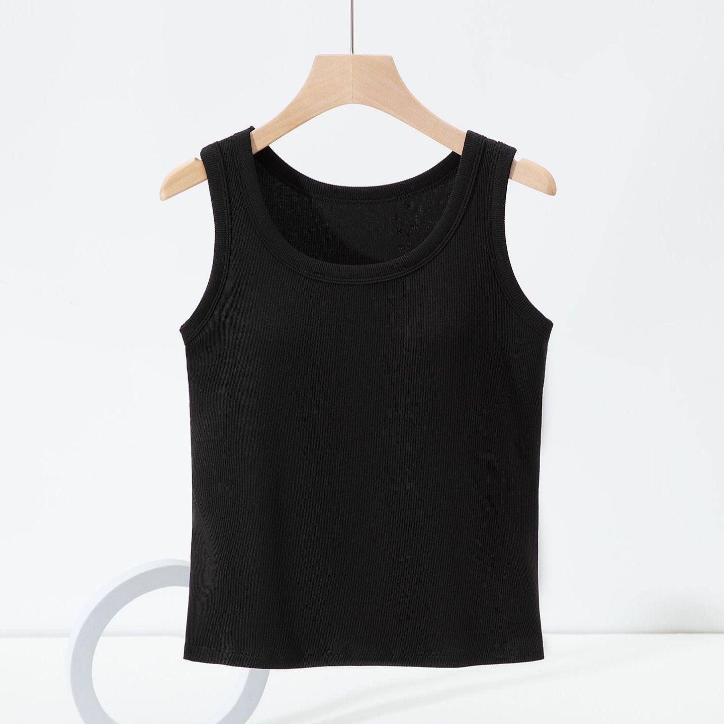 

Slim-Fit Women s Threaded Tank Top with Integrated Pads - Comfortable, No Restriction, Ideal for Spring/Summer Yoga & Outer or Base Layer Wear. One Size